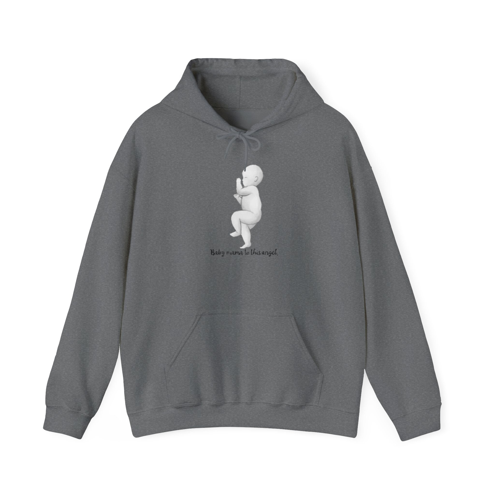 Baby mama to this Angel | Unisex Dry Blend Hooded Sweatshirt